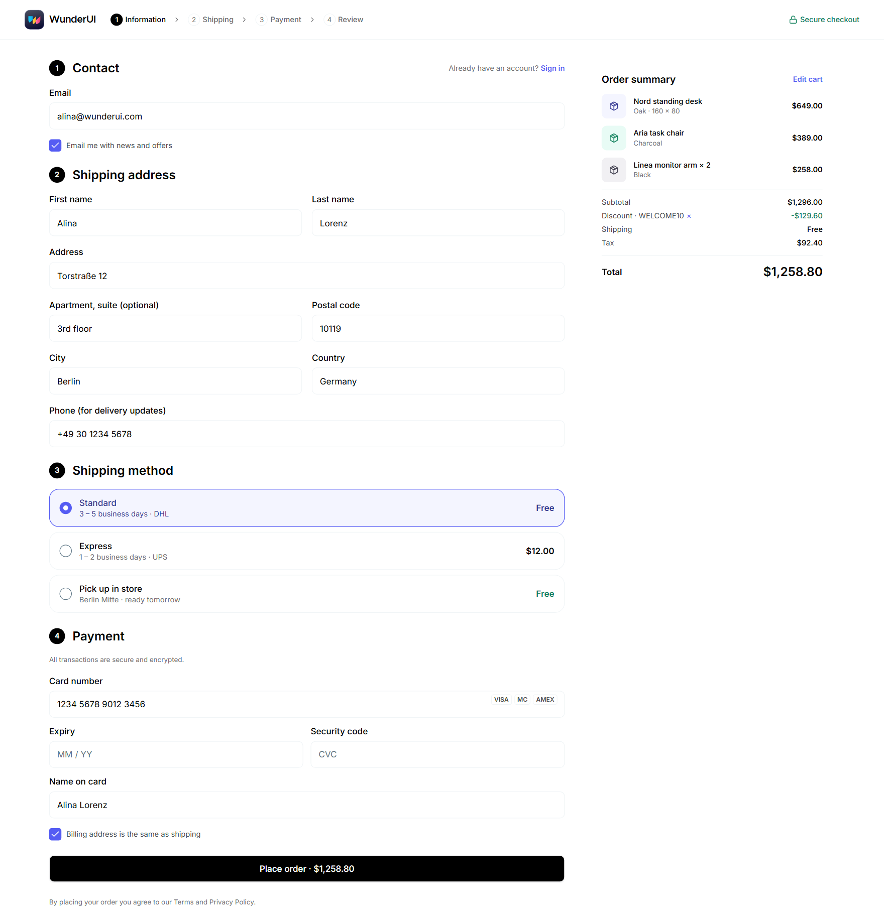 E-commerce block screen