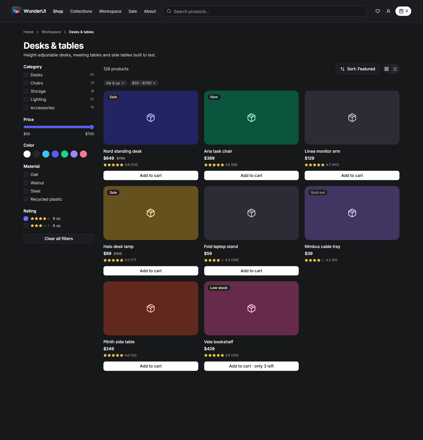 E-commerce block screen