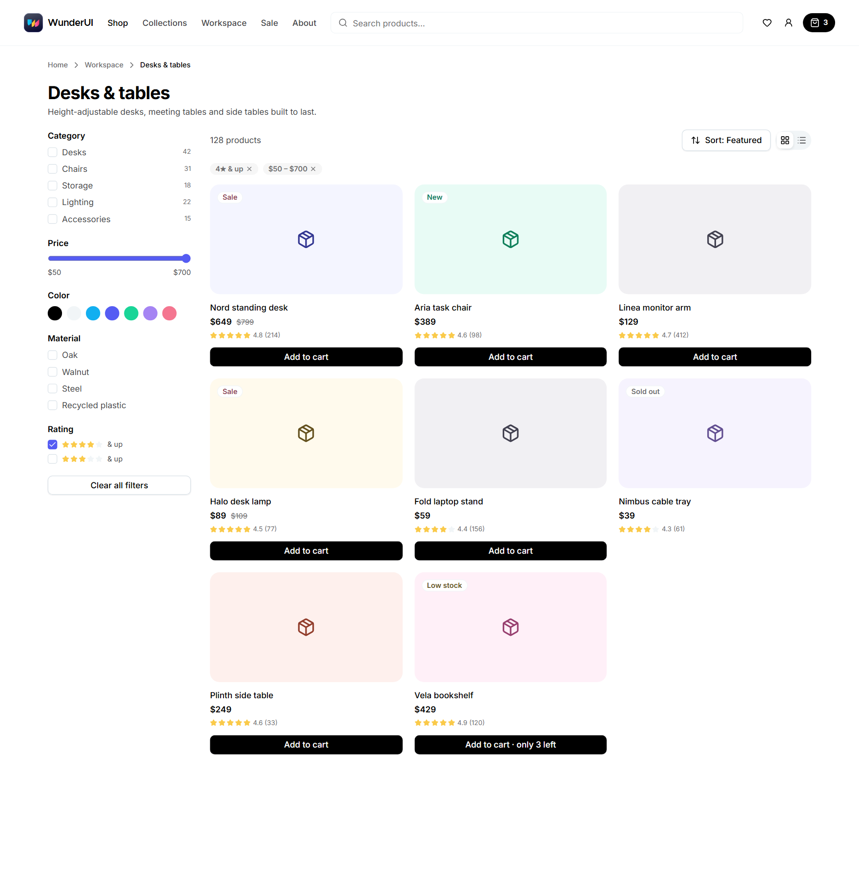 E-commerce block screen