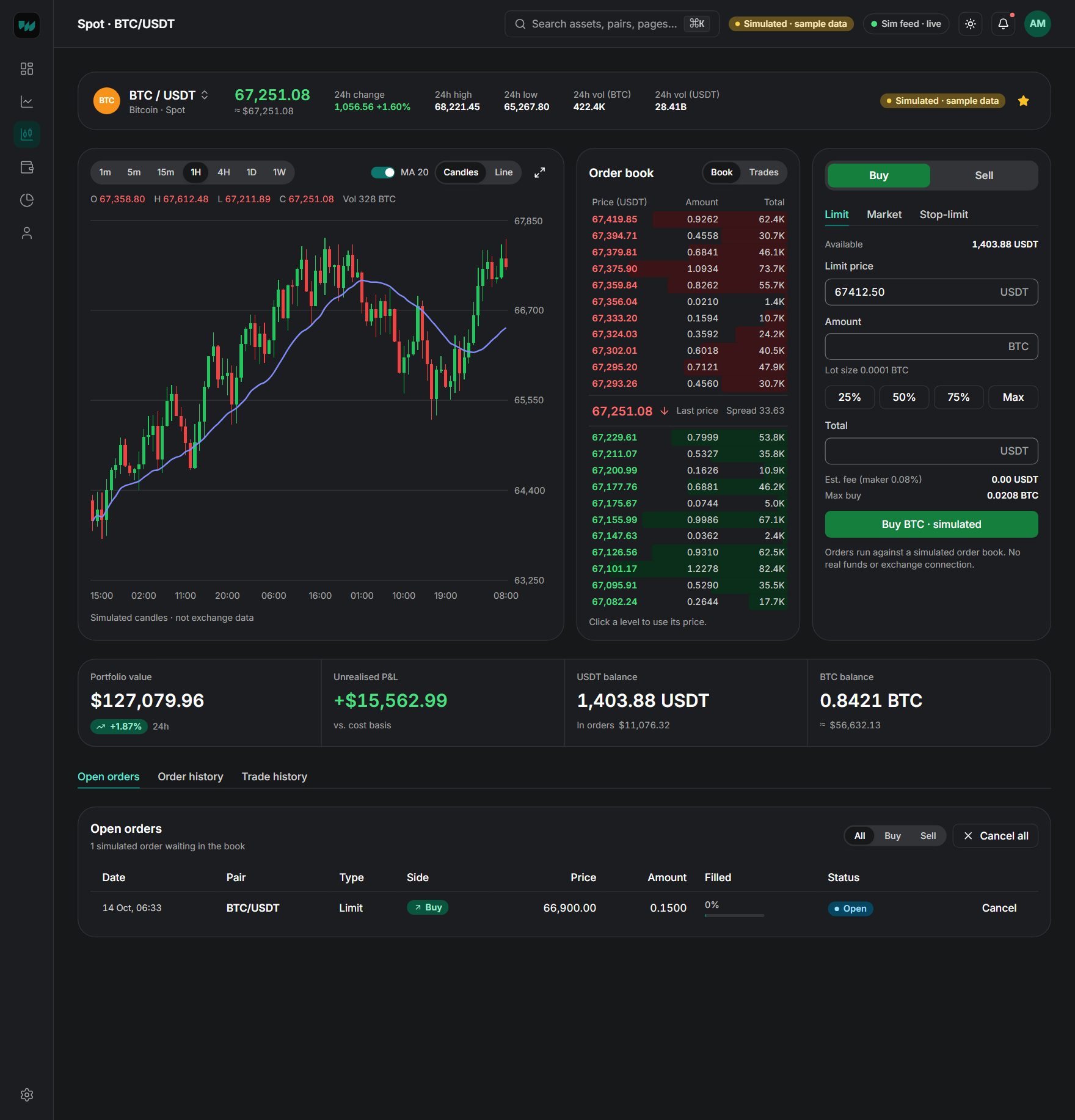 Crypto Trading Platform screen